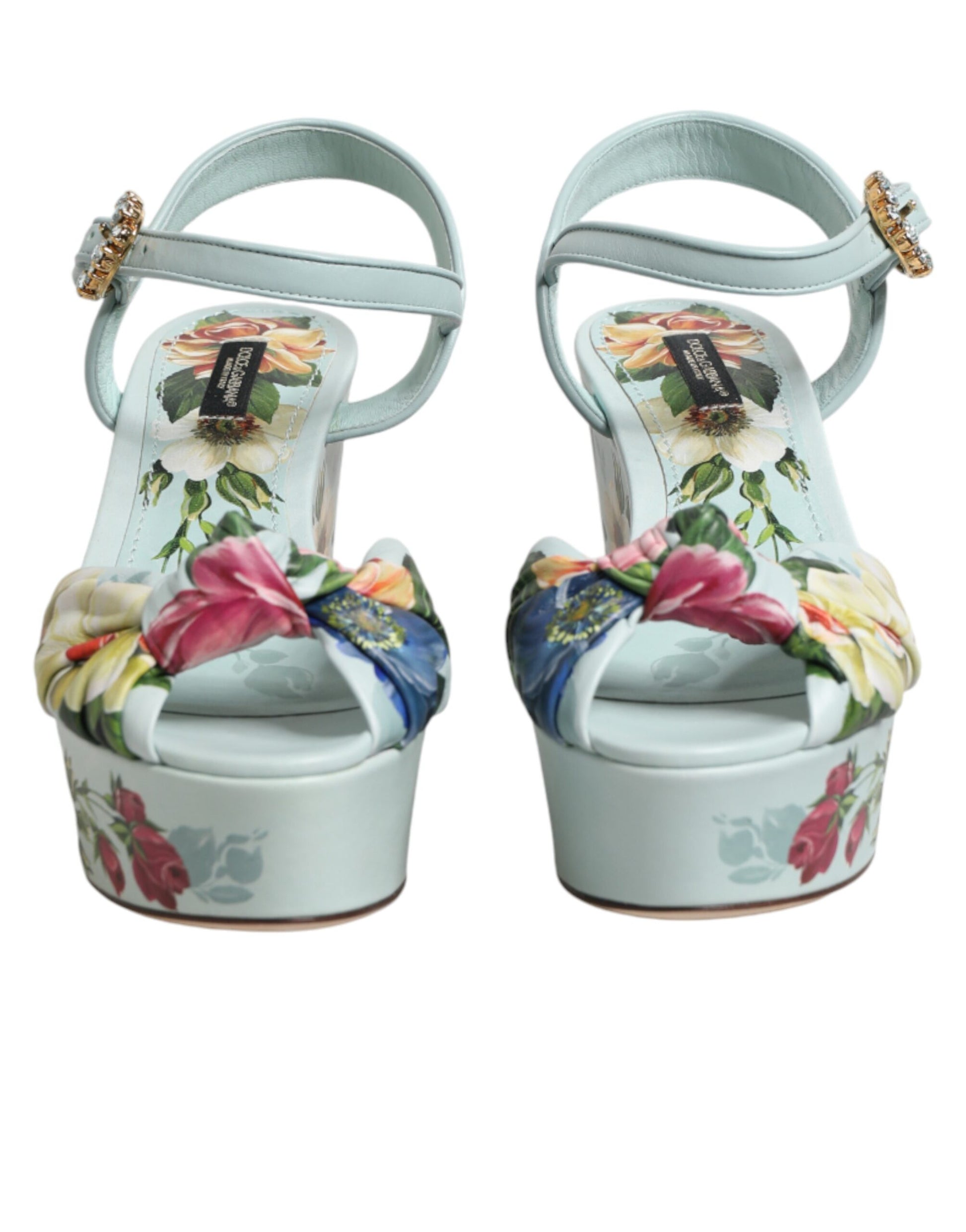 Side angle view of Dolce & Gabbana green floral