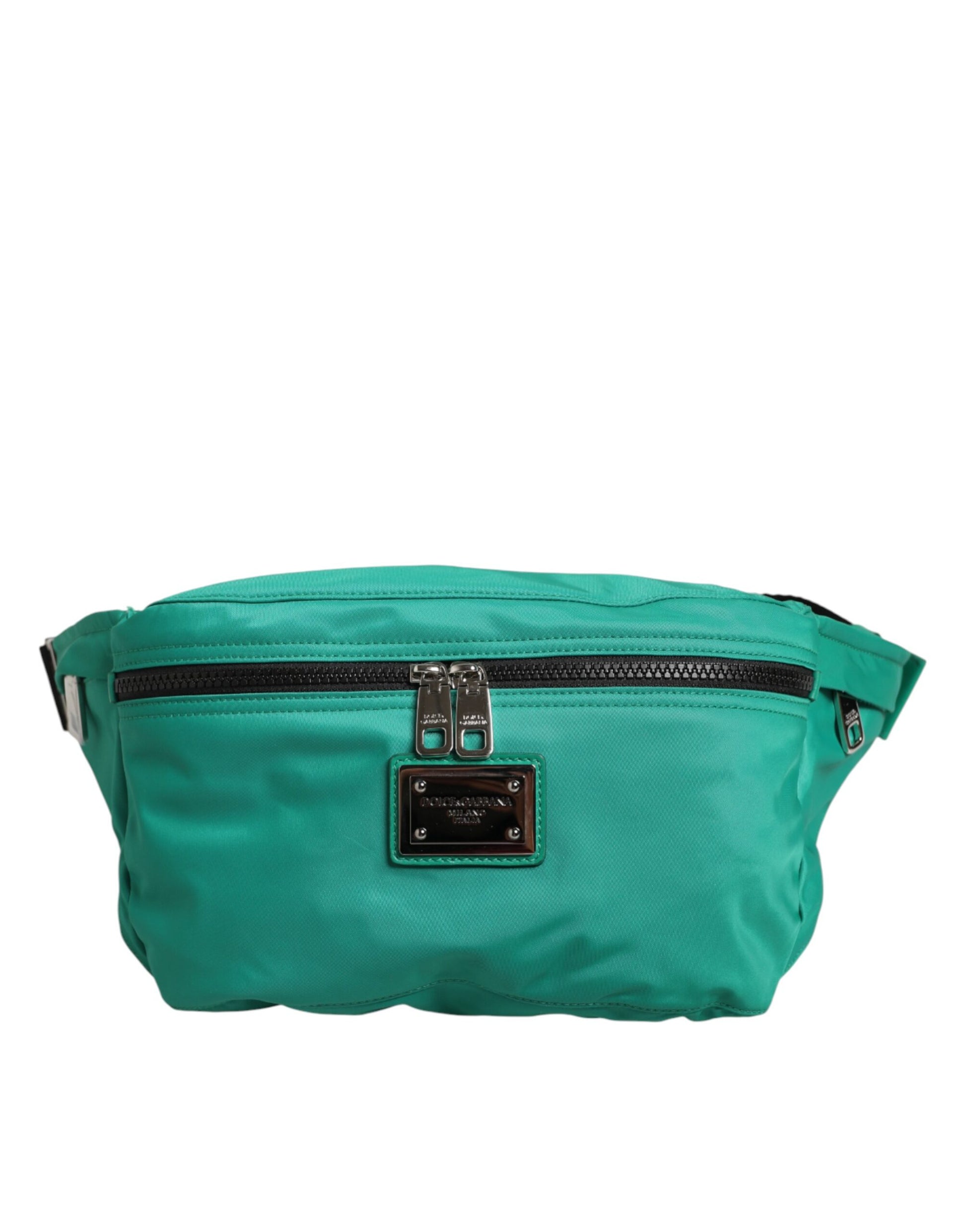 Dolce & Gabbana green nylon waist bag with logo plaque by KILAUE
