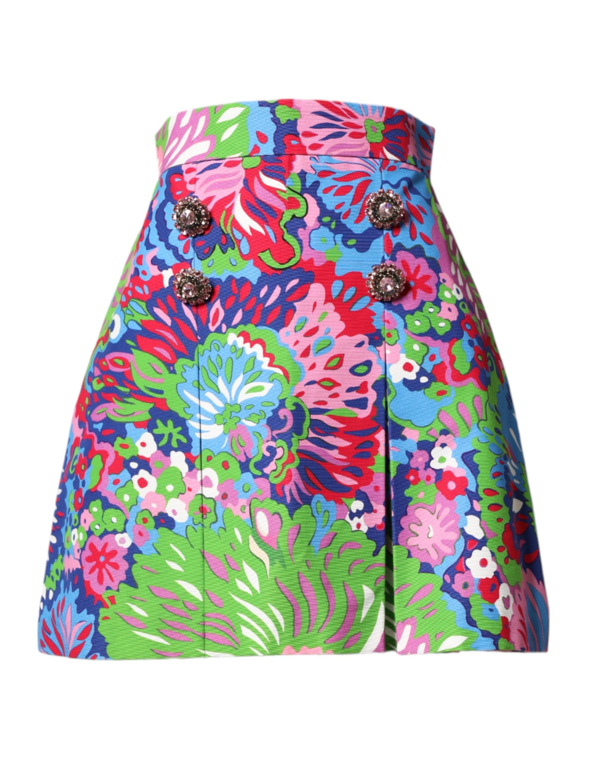 Dolce & Gabbana multicolor floral print high‑waisted mini shorts by KILAUE

