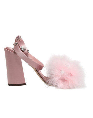 Dolce & Gabbana pink sequined ankle strap