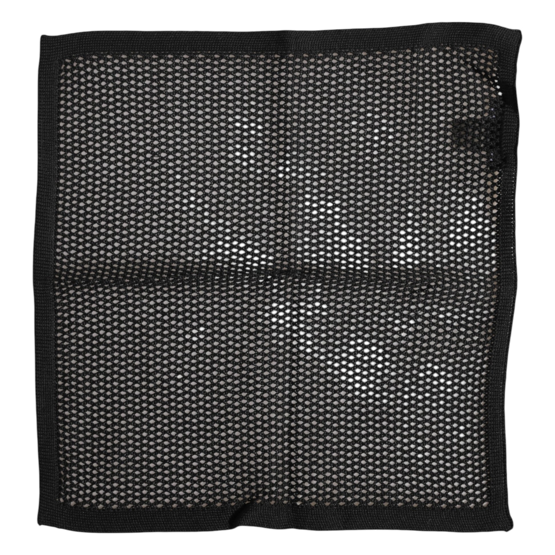 Dolce & Gabbana black patterned pocket square detail view