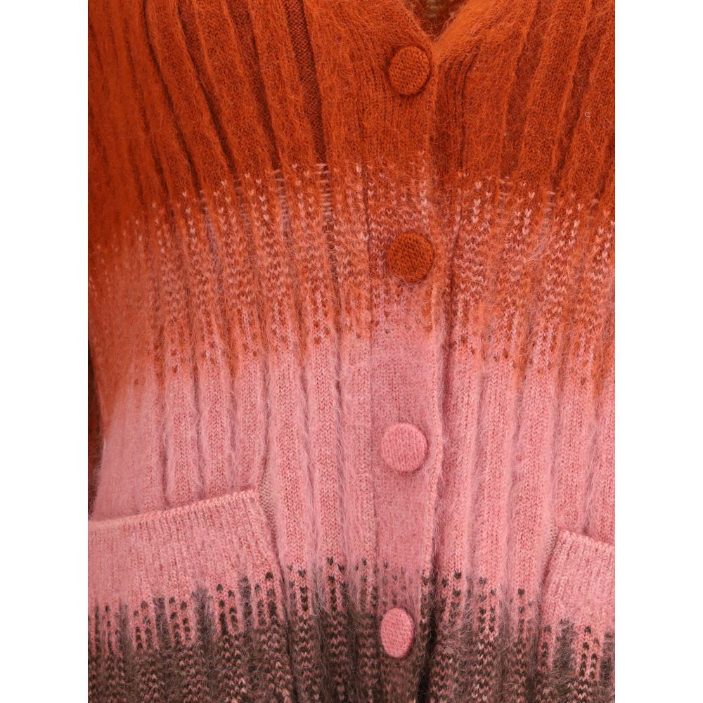 Back view of Fendi multicolor mohair wool blend luxury cardigan