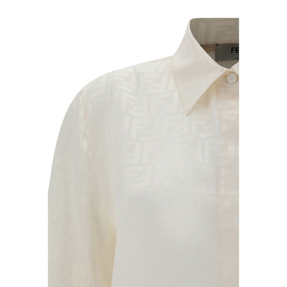 Iconic logo luxury silk blouse by Fendi