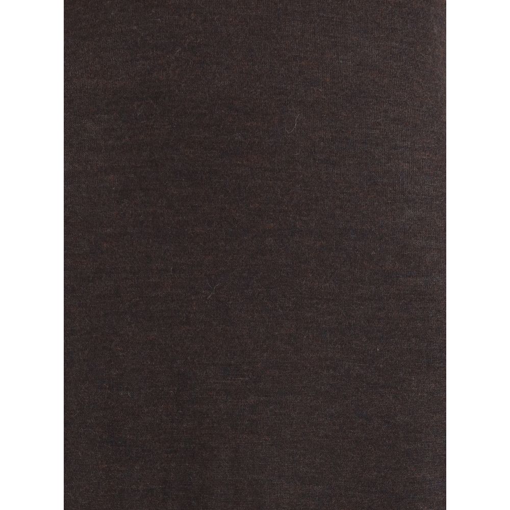 Back view of Ferragamo brown fleece wool long dress