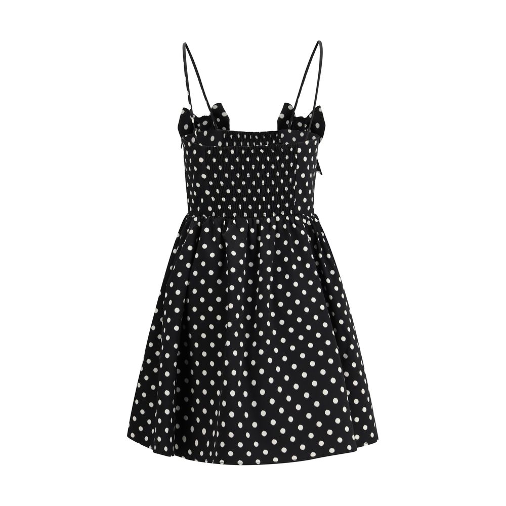 Ganni multicolor polka dot satin mini dress for women