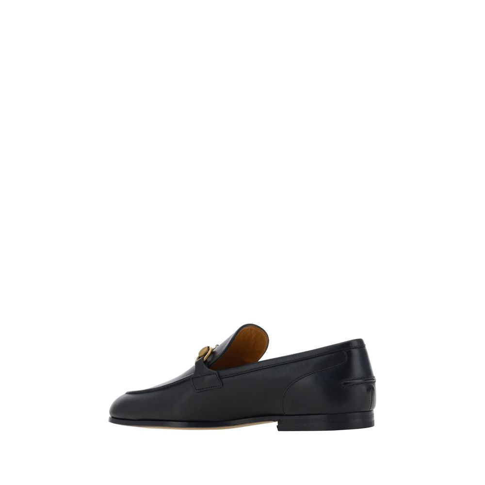 Back view of KILAUE black calf leather Taurus slip on loafers
