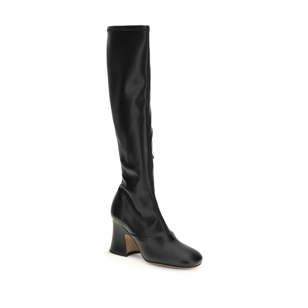 Kilaue Chloé Janis black leather-effect high heel boots front view  
