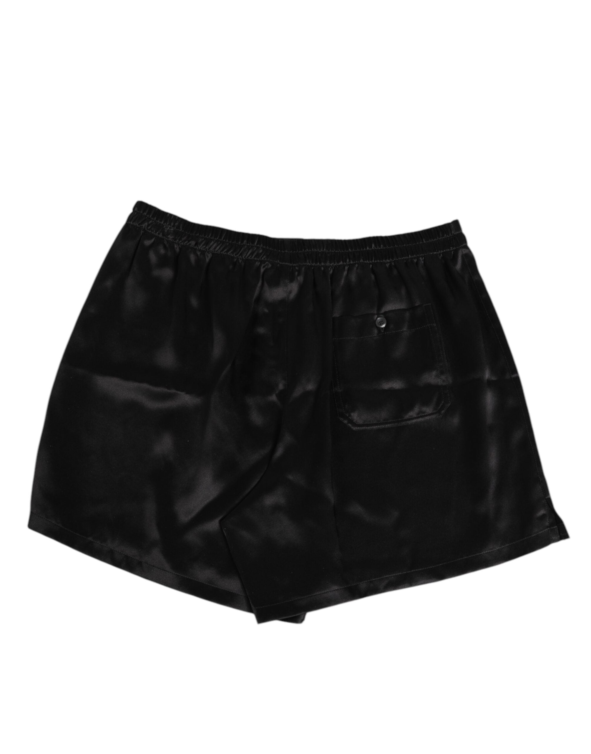 Kilaue Dolce & Gabbana black silk satin boxer shorts folded view
