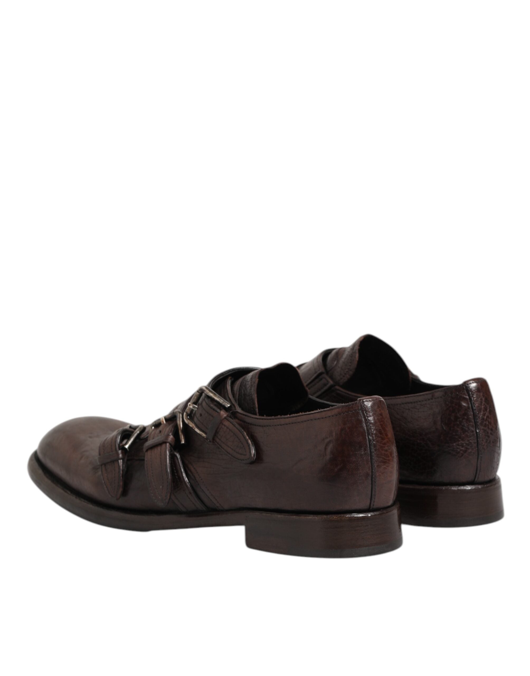 Kilaue Dolce & Gabbana brown leather monk strap shoes worn on model
