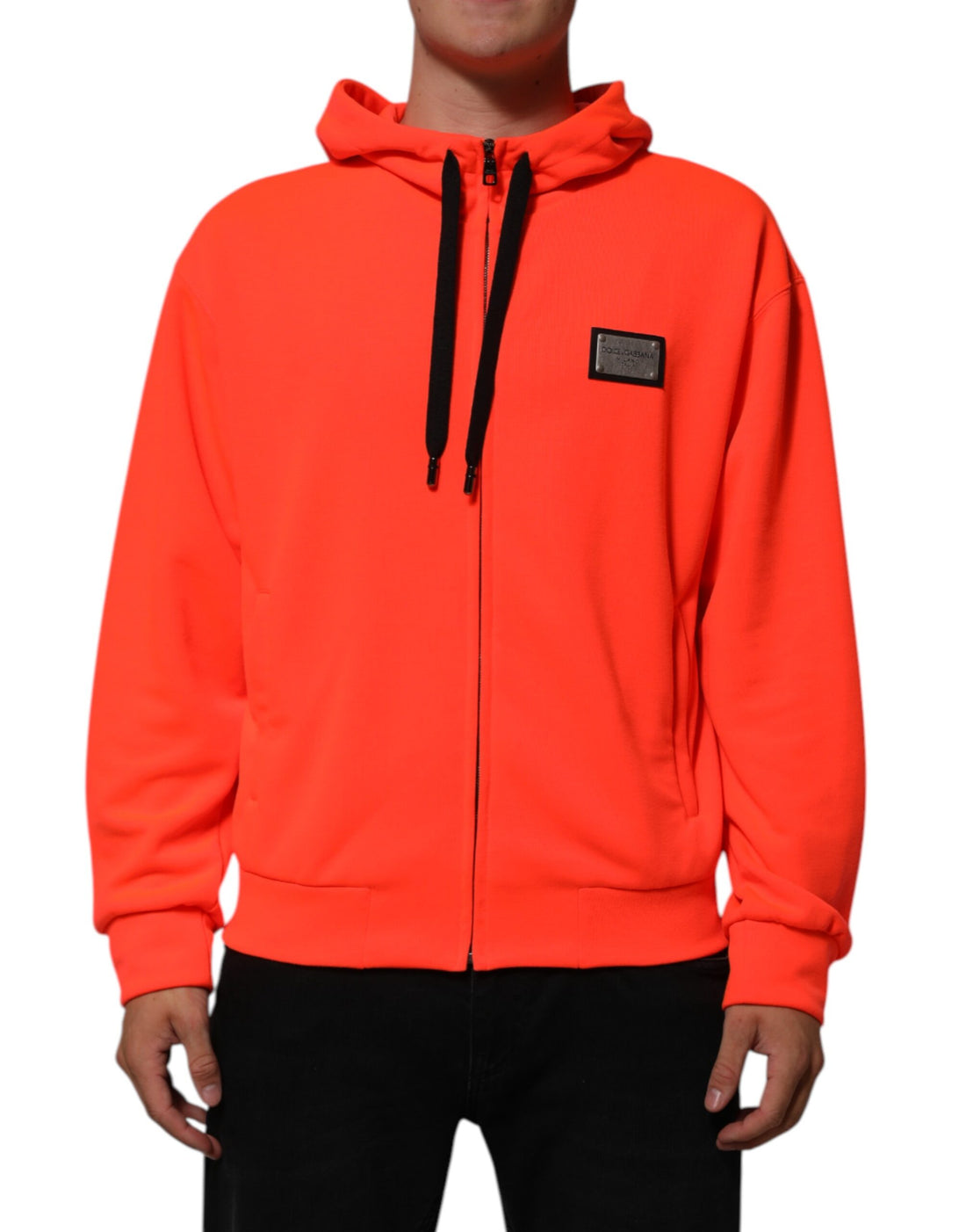 Kilaue Dolce & Gabbana fluorescent red logo hoodie front view
