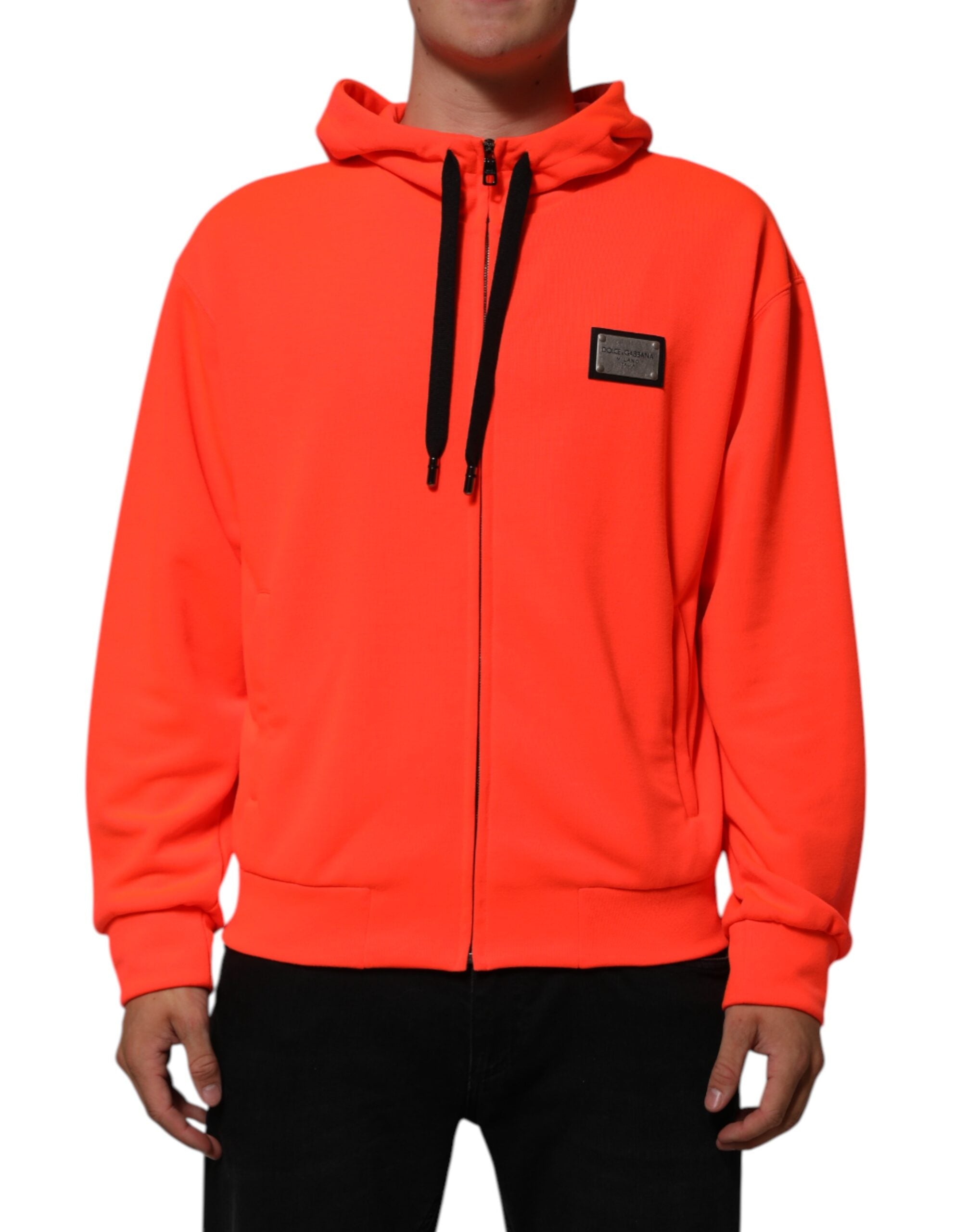 Kilaue Dolce & Gabbana fluorescent red logo hoodie front view
