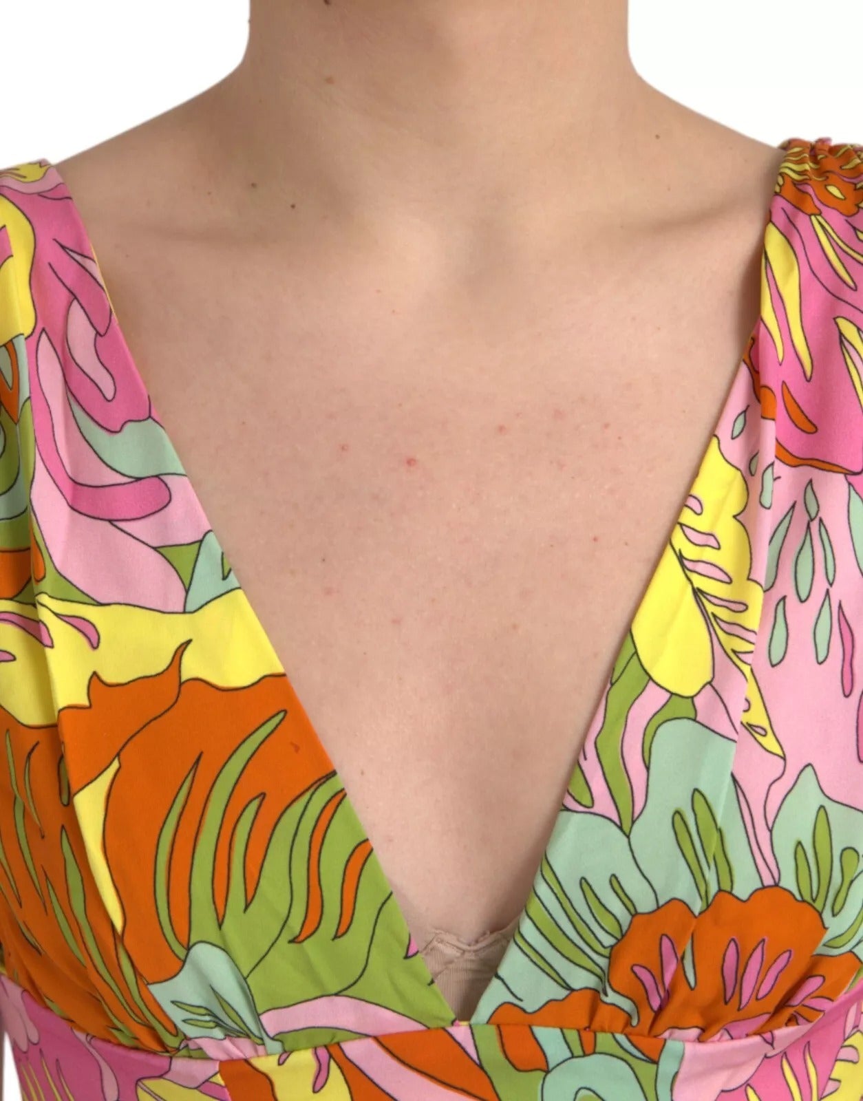 Kilaue Dolce & Gabbana multicolor floral silk mini dress back view
