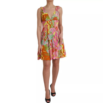 Kilaue Dolce & Gabbana multicolor floral silk mini dress front view
