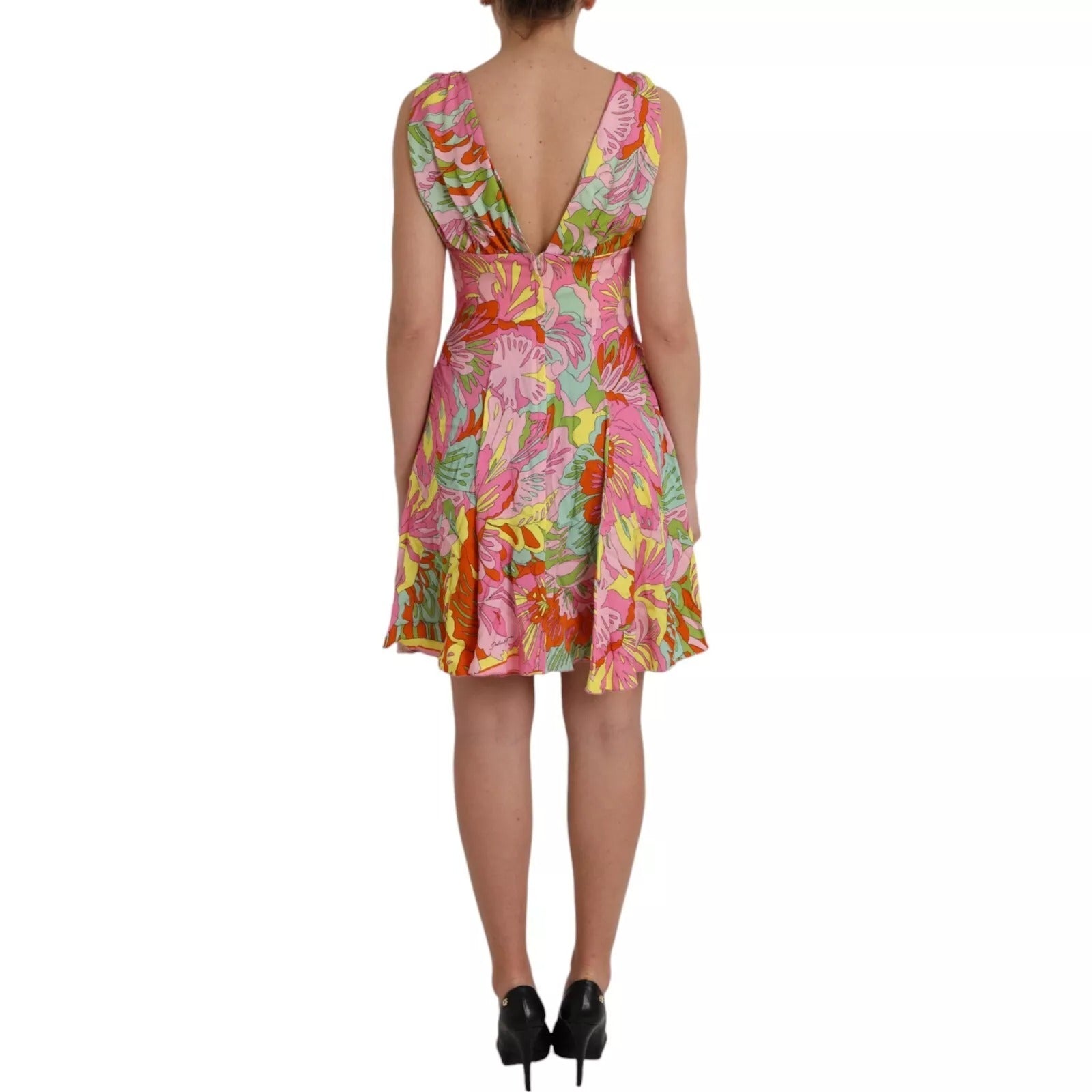 Kilaue Dolce & Gabbana multicolor floral silk mini dress side profile
