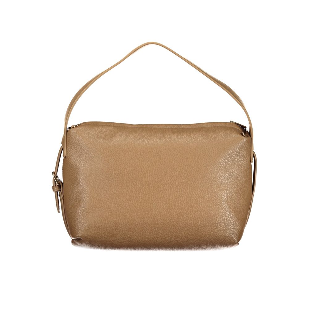 Stylish brown polyurethane women’s shoulder bag
