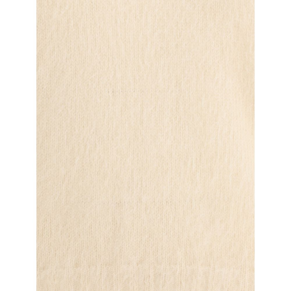 Max Mara Studio cream mohair turtleneck sweater fabric detail