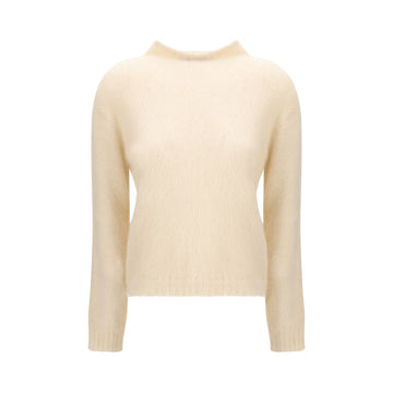 Max Mara Studio cream mohair blend turtleneck sweater luxury
