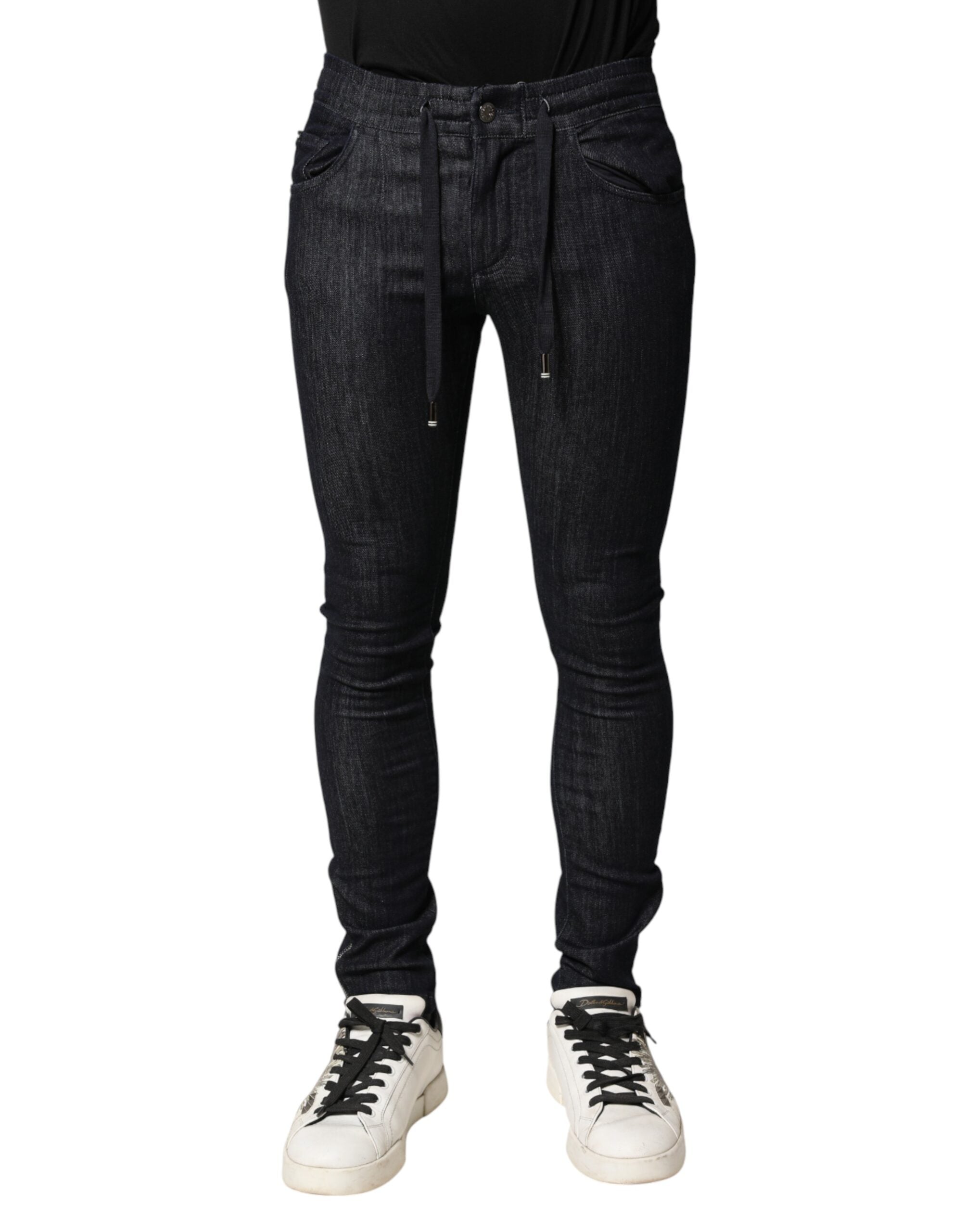 Men’s black skinny fit stretch denim jeans
