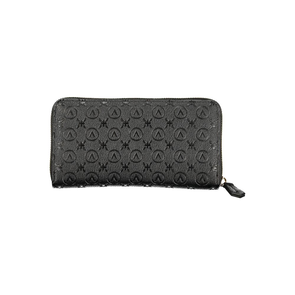 Front view of nero poliuretano woman wallet