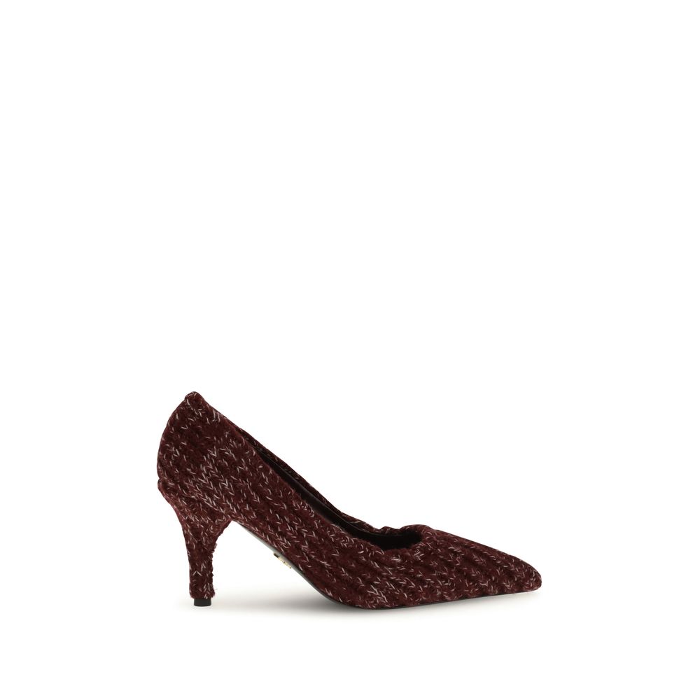 Prada Bordeaux Calf Leather Stiletto Pumps by KILAUE
