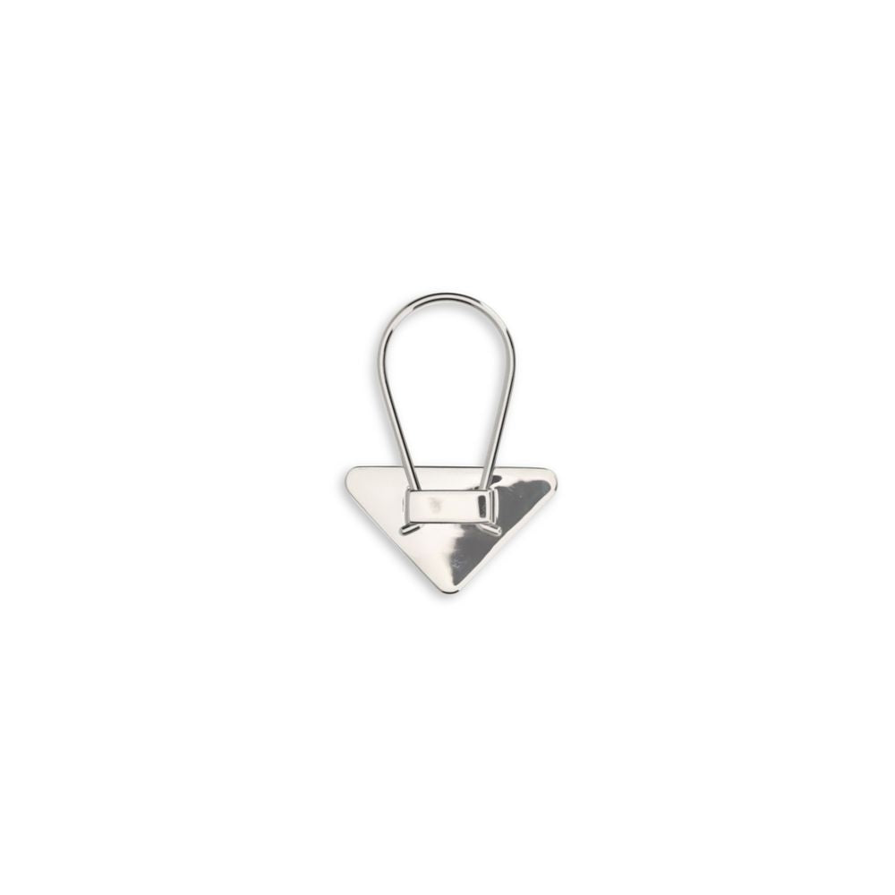 Prada triangle logo keychain front view