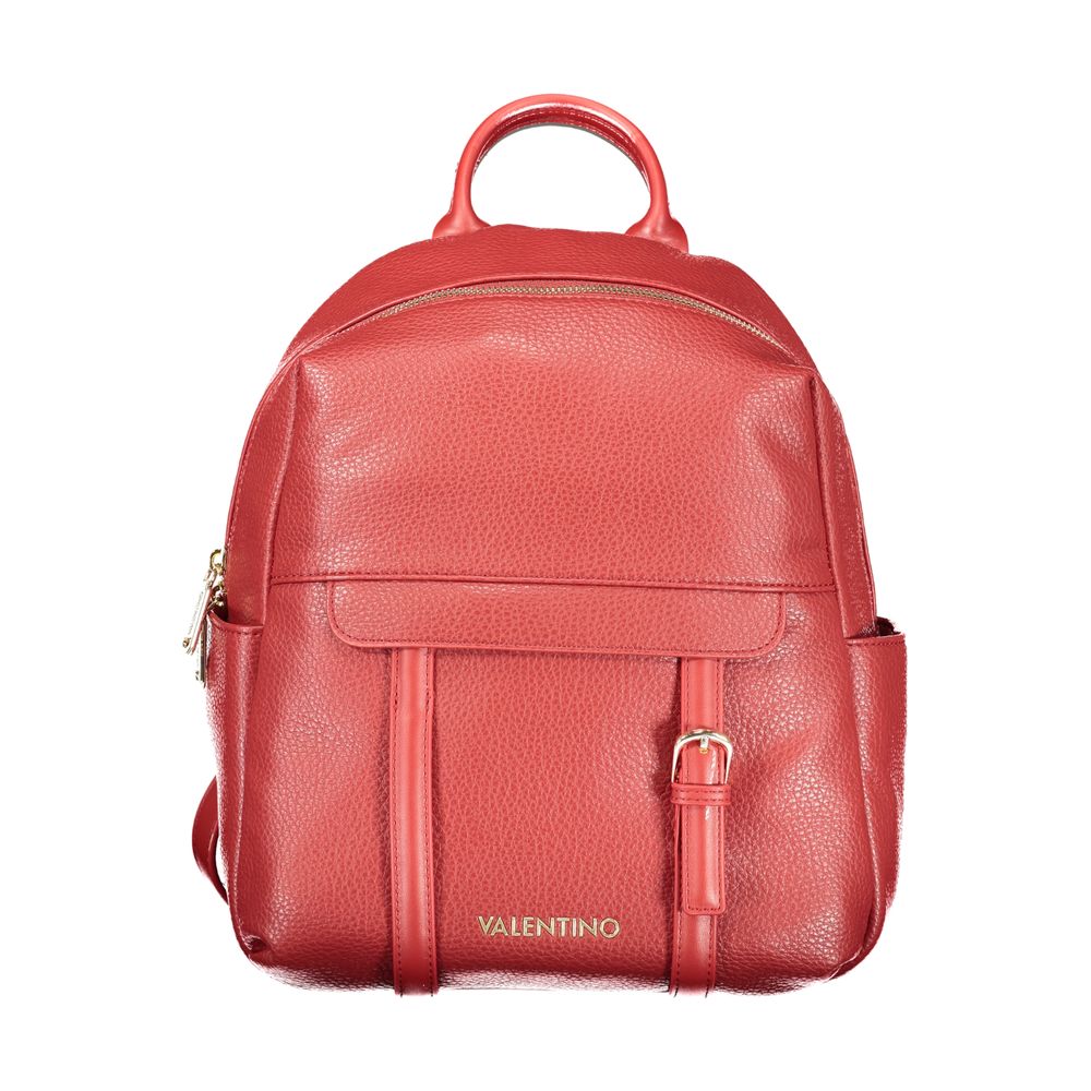 Red polyethylene backpack for women