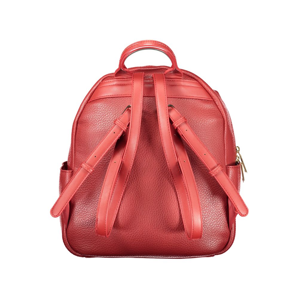 Stylish red women’s backpack with spacious interior