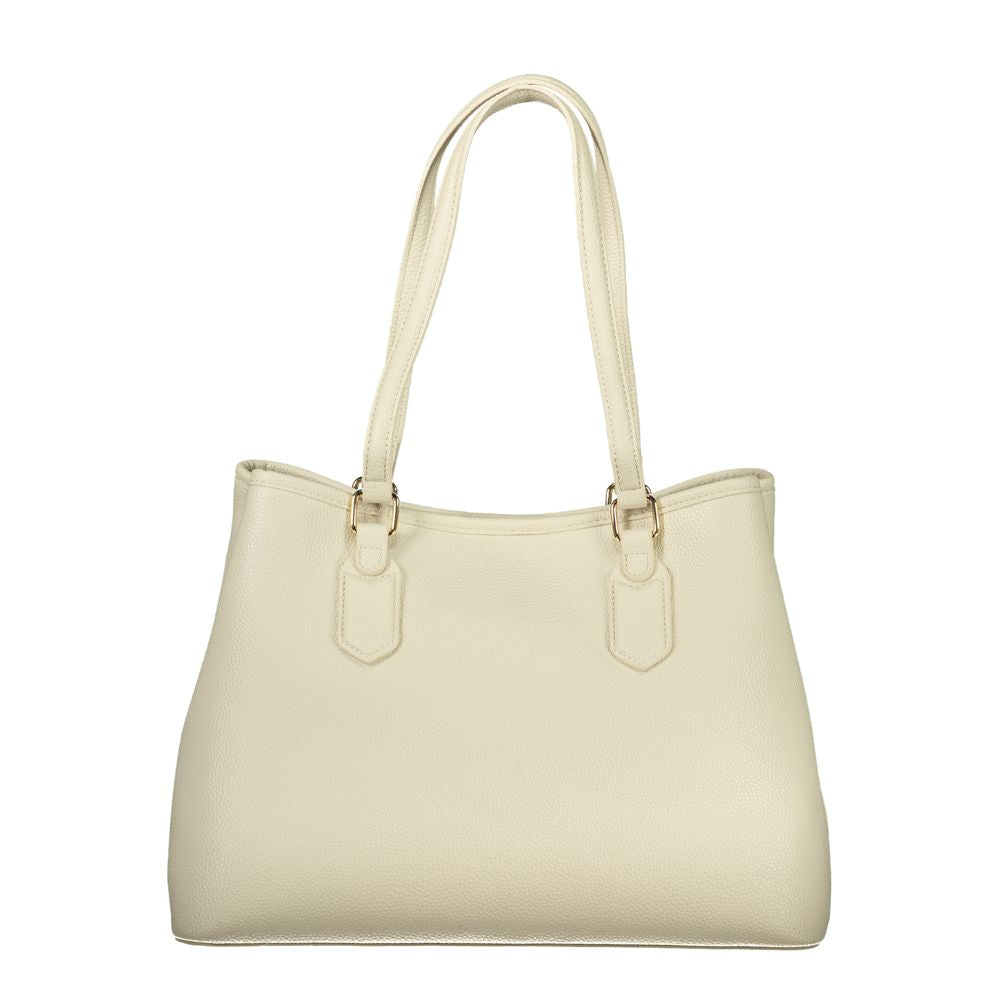 Valentino beige structured handbag with gold hardware side view