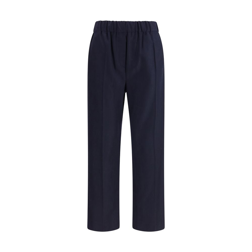 Front view of Weekend Max Mara black Cinese straight leg trousers