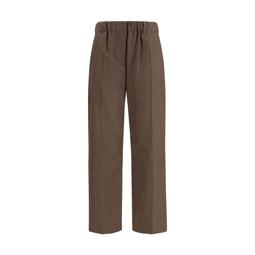 Front view of Weekend Max Mara brown Hateley wool flannel pants