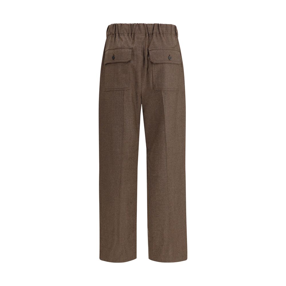 Side view of Weekend Max Mara brown Hateley wool flannel pants