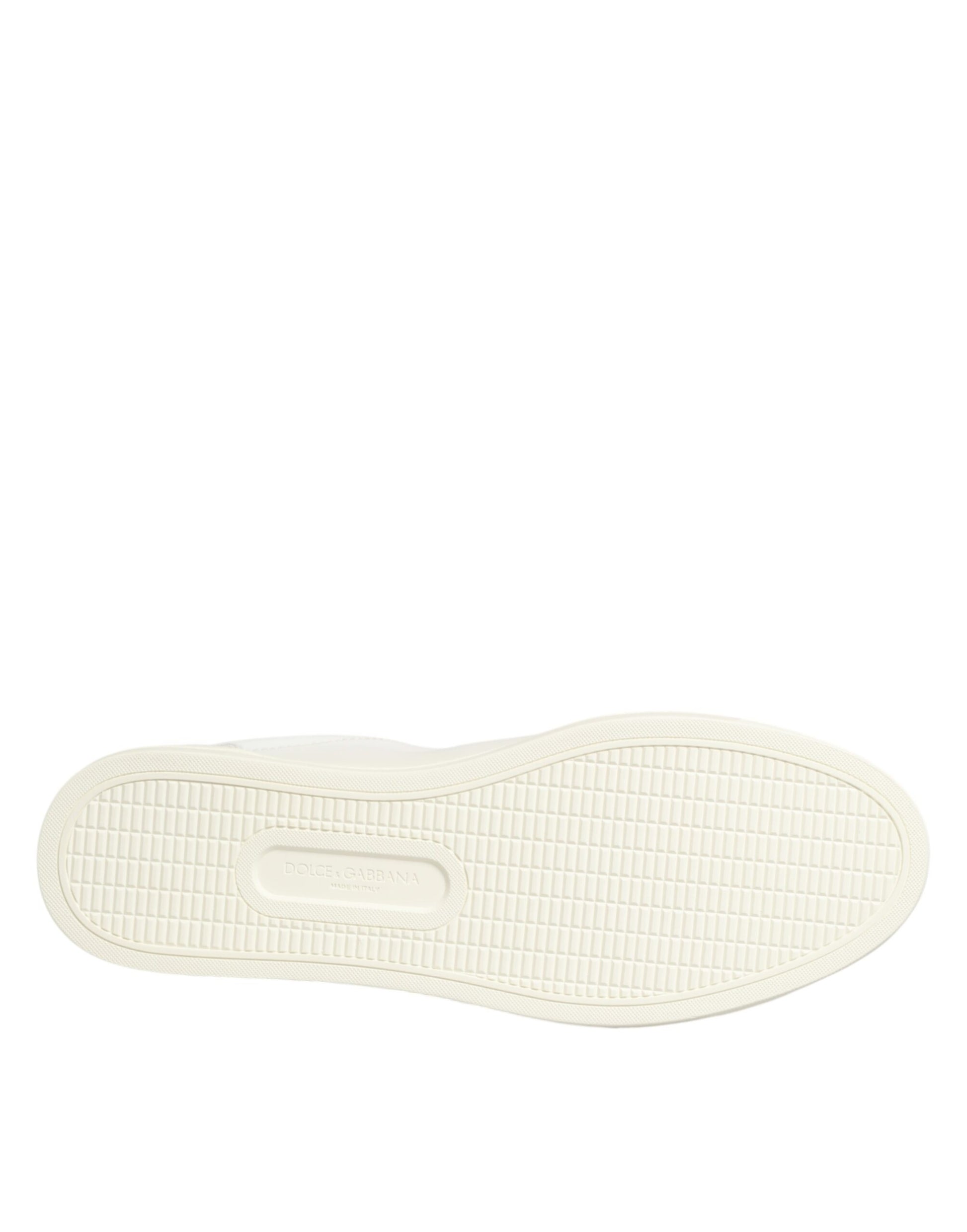 Close‑up detail of white heart embellished sneakers shoes by KILAUE
