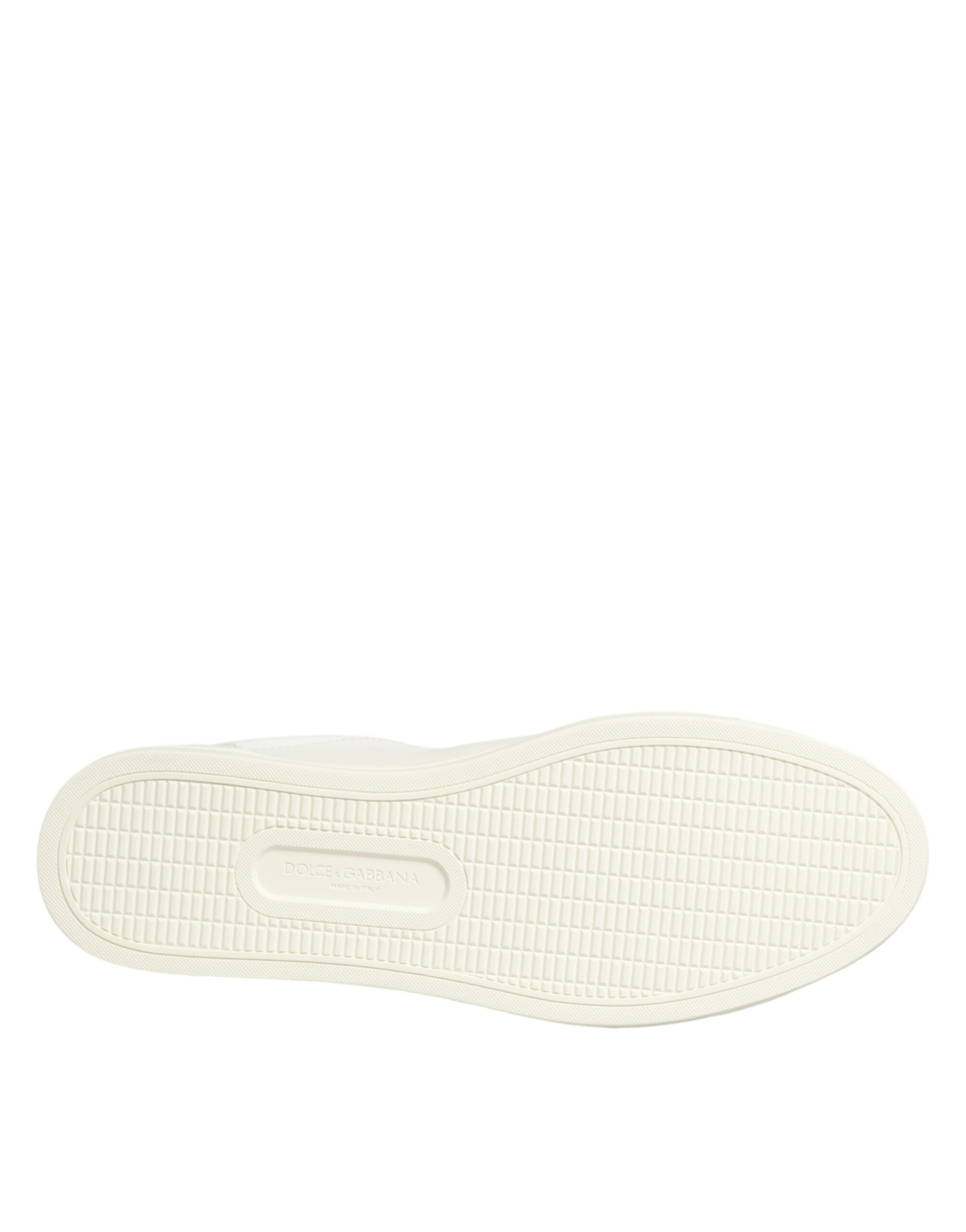 Close‑up detail of white heart embellished sneakers shoes by KILAUE
