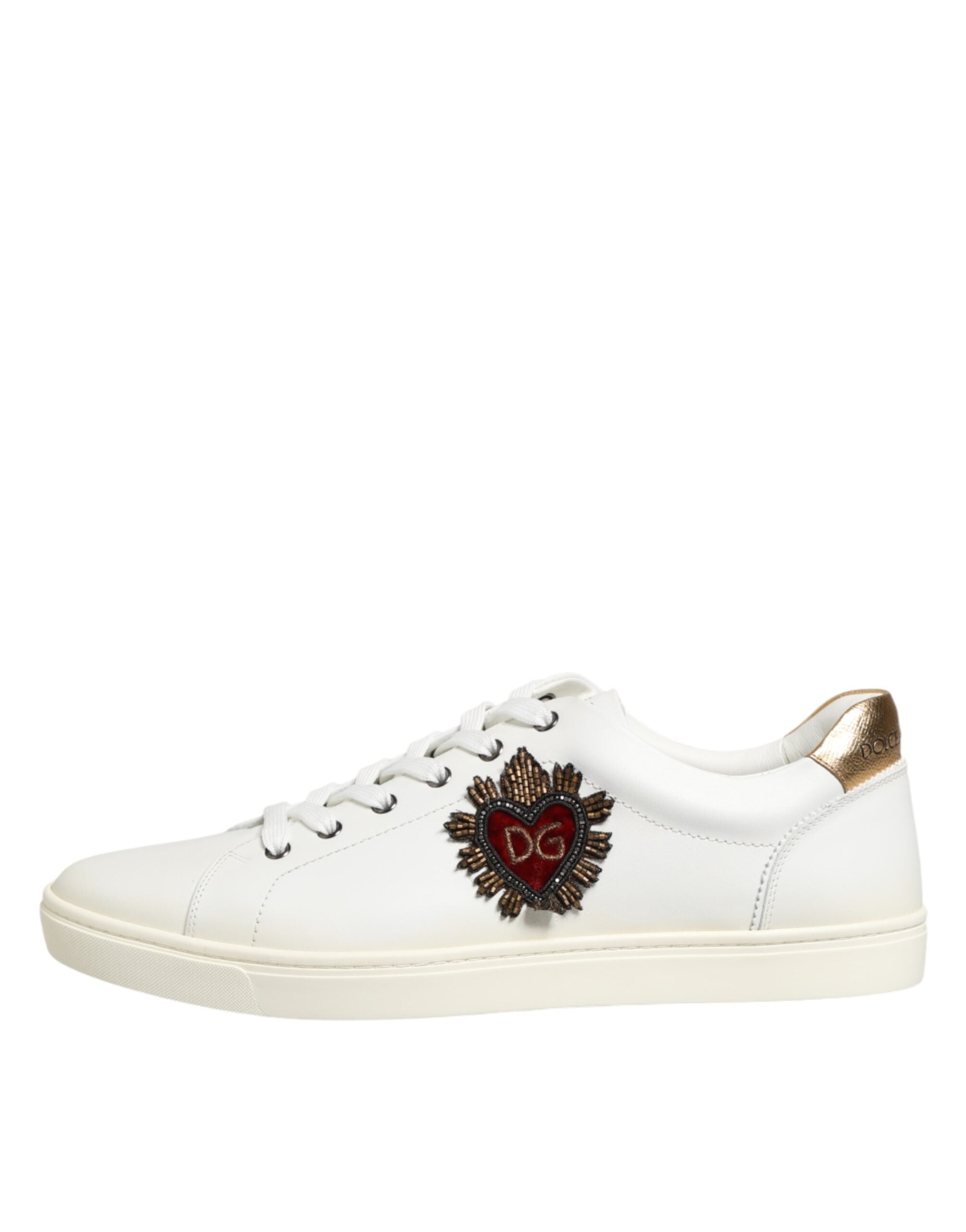 White heart embellished sneakers